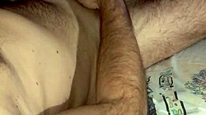 cum covered monster cock jerked off in bedroom nighttime explosion!!