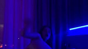 omg ritafox strips and fingers her horny teen pussy so close!!