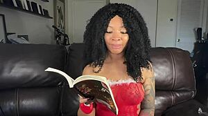 Hey Eva, reading Christmas stories got you flashing that curvy tattooed ass?