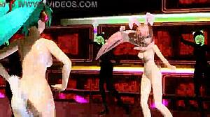 hatsune miku and megurine luka's big tits ass dancin cum tease 💃🍑