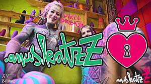 These tattooed lesbians gape asses with huge toys atm to real orgasms?