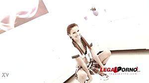 redhead slut susana melo gets her ass double fucked hard by four men in usa
