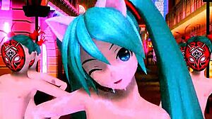 hatsune miku and megurine luka's big tits ass dancin cum tease 💃🍑