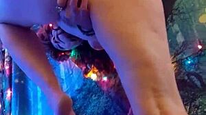 hotwife steffi dances her huge pussy lips on birthday dildo