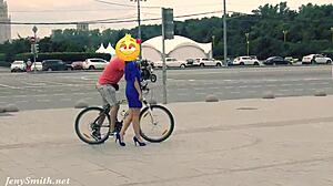 jeny strips naked in heels on street caught by hidden cam spying
