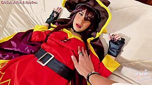 ZNE Cosplay Megumin Takes Waifus Juice Monster Cock Creampie!