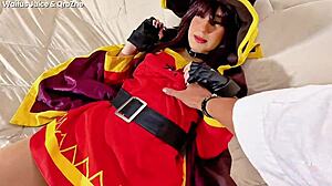 ZNE Cosplay Megumin Takes Waifus Juice Monster Cock Creampie!