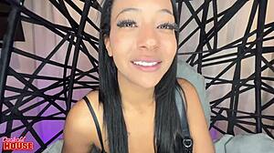 watch 19 year old skinny latina ride huge cock with extra guy homemade