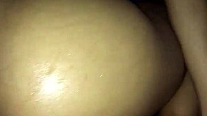 Teen ebony stretches her ass wide with huge black anal dildo close up