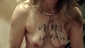 pov: your sexy french milf slave bound as bdsm urinal whore with buttplug