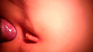 her perfect shaved ass grips so tight i explode inside during double toy play