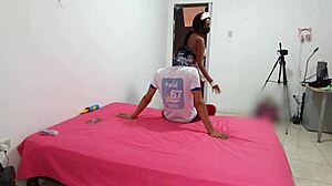 Stepsister invites sexy indian babe for lingerie erotic dance penis stays limp excited