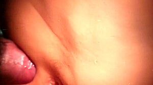 her perfect shaved ass grips so tight i explode inside during double toy play