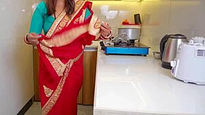 Newly married pinki bhabhi strips her saree in bathroom after suhagrat gets fucked hard creampied with hindi moans