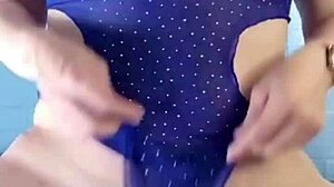 spanish milf strokes her huge throbbing clit close up