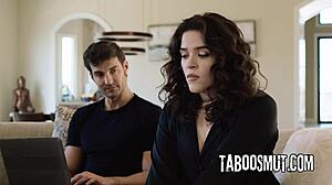 Brunette Housewife Caught with Porn Gets Fucked Rough by IT Guy!