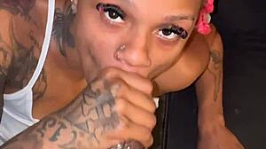 imagine her skinny frame kneeling to worship this massive black cock with pierced nipples bouncing