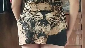 Spying On Cute Colombian Neighbor In Miniskirt Outdoors