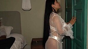 Step brother-in-law sneaks in bedroom fucks big ass latina behind stepsis back