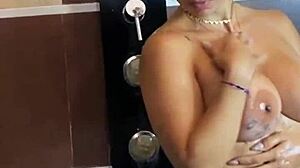 i fuck hot latina milf silvana lee in shower she rides me cowgirl and takes cum 😈💦🧼