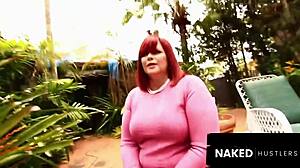 redhead wife sneaks out to fuck muscular trainer while hubby naps