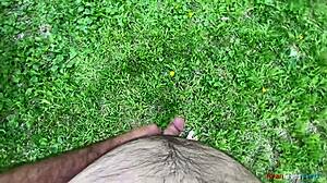 Brunette's Thrilling First 2024 Forest Outdoor Solo Session