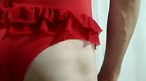 i slut out in wife's corset while she showers