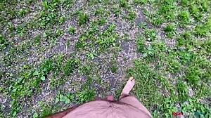 Brunette's Thrilling First 2024 Forest Outdoor Solo Session