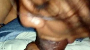 Ebony babe sucks black cock hard in the car