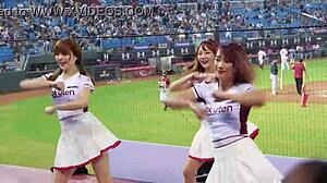 damn these sexy baseball cheerleaders dancin with perfect bodies got me sweatin