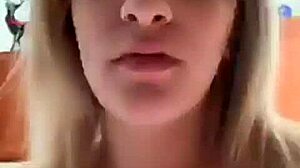 blonde teen goes topless on webcam showing off her perky tits