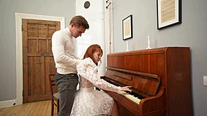 Piano Teacher Ditches Lessons to Fuck Cute Teen Hard and Moaning