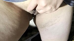 teen hides in hut fingering hairy wet pussy to orgasm pov