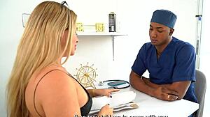 Blonde patient Karensleent craves Boris Jackson's huge black cock at hospital