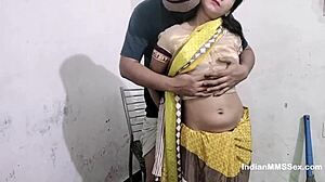 Desi Bhabhi's Sari Stays On During Hard House Cleaning Fuck