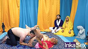 CURVY INDIAN STEPMOM FUCKS STEPDAD’S BUDDY LEAVING PUSSY CREAMPIED