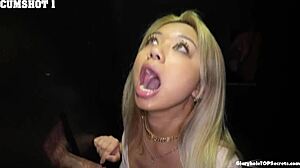 Yeah gia, show that freaky gloryhole cum swallowing side!