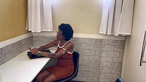 Skinny Brazilian receptionist gets bareback fucked deep by BBC with moans and licks