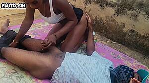 Old pussy craves it bad. Young stud pounds her public outdoors wild.