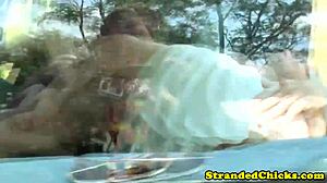 Hitchhiking Couple's Outdoor Passion Ignites Raw Desire on Camera