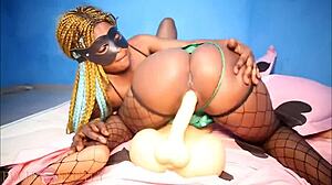 Ebony lesbians lick wet pussies deep in homemade munch frenzy part 3!