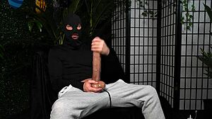 Huge cock explodes condom cum then drinks piss vs monster