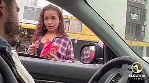 petite latina street candy seller strips naked for house maid duties