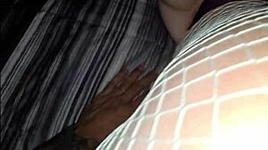 sneaky blonde gf models lingerie for black neighbor's monster cock