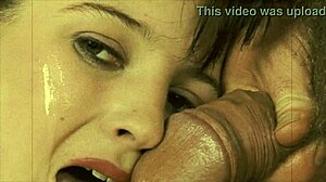 Vintage bisexual babe sucks two cocks in secret threesome