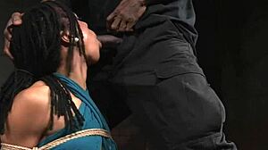 Ready for black bdsm sub deepthroating maledom cock in heels before rough pounding?