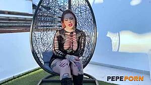 Angie Babydoll's Doll Face Mature Latina Rides Big Black Cock Hard