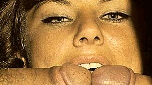 Vintage bisexual babe sucks two cocks in secret threesome