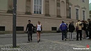 Blonde Bound and Gangbanged Hard in Public Outdoor BDSM Frenzy