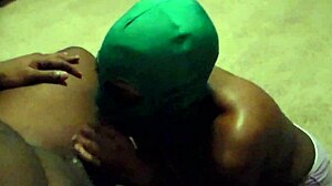 Quick messy bbw ebony titty fuck handjob ends in huge bbc facial cumshot swallow!